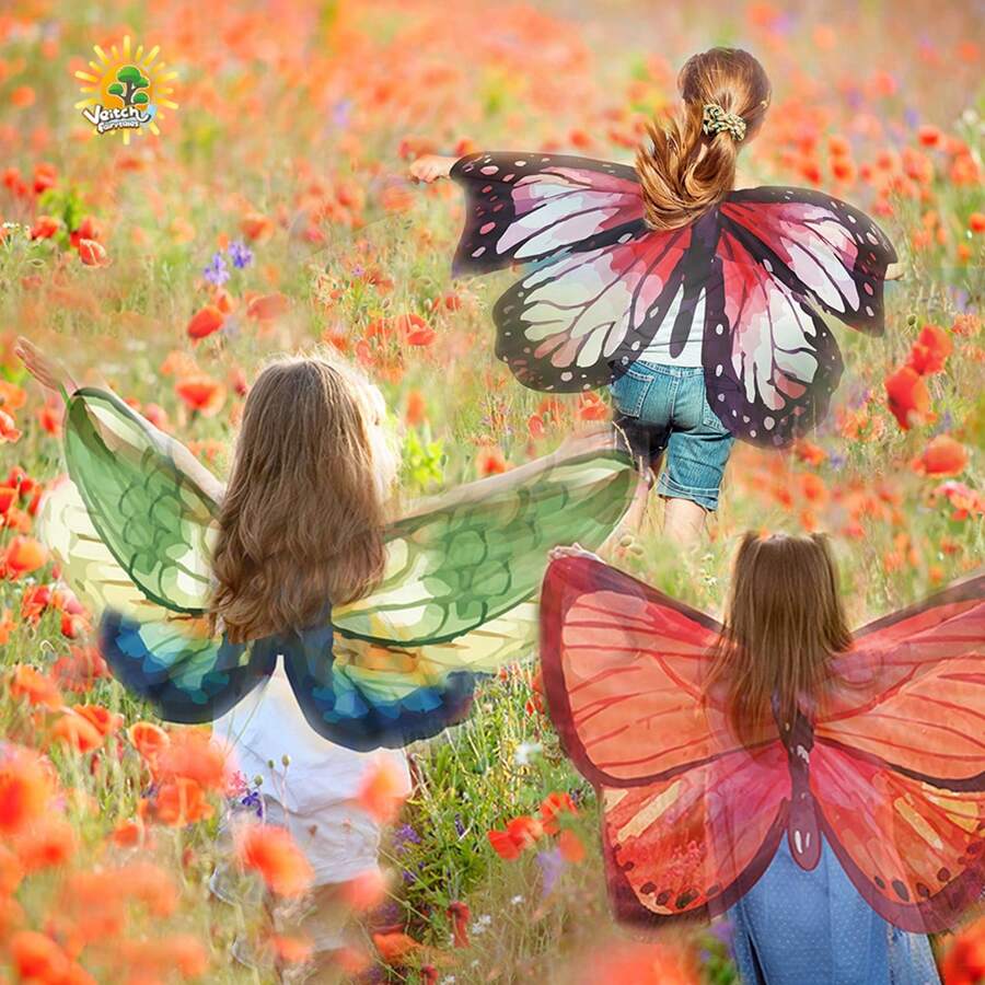 Butterfly Wings Costume  For Kids  Party Play Props - Multicolor - View 1