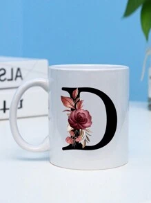 1pc Large Capacity Heat Transfer Printing Ceramic Mug, Creative Gift Coffee Cup Back To School - White - View 14