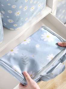 1 件可折叠布被子收纳袋，防尘、防水、防潮衣物收纳袋，带手柄，非常适合收纳被子、玩具、枕头、季节性服装、羽绒服、搬家和打包，采用优质牛津布制成，带拉链封口装饰装饰节日装饰房间装饰家居装饰卧室装饰卧室，收纳袋，家居收纳，女式白色 T 恤，女式黑色裤子，女士冬装，连衣裙， - 寶藍色 - 查看 6