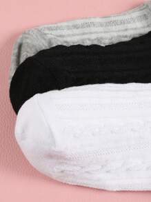 6 Pairs/Set Women's Invisible Socks With Leopard Pattern, Anti-Slip, Sweat-Absorbent And Non- Dropping Heel - Multicolor - View 6