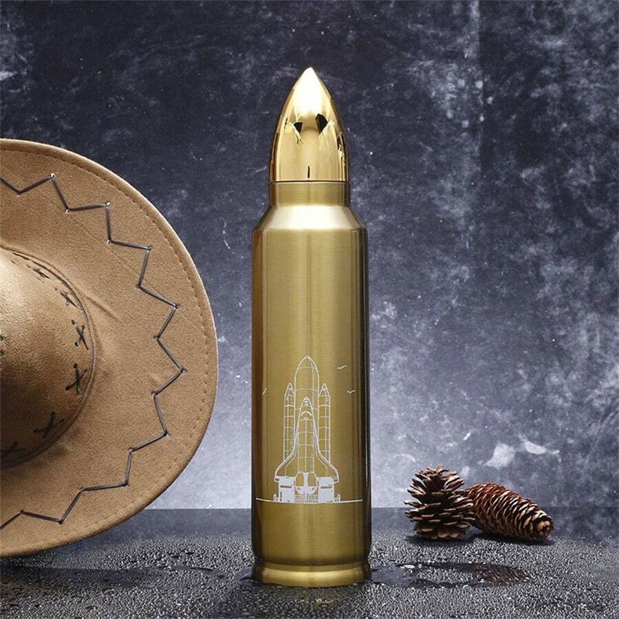 bala termo Bullet 1000ml, fabricada en acero inoxidable 304. - Dorado - Ver 1