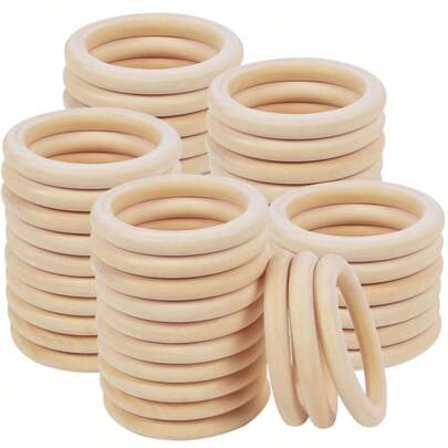 5st-50st 20-80mm oavslutade träringar Flera storlekar Enfärgad naturligt trä cirkelringar för makrame hantverkssmycken Dekorativa träbågar