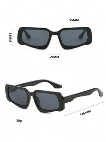 1pc Women's Vintage Stylish Rectangle Frame Sunglasses With Uv Protection, Suitable For Daily Wear Cute - Multicolor - View 9