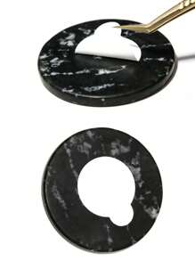 1 pièce Palette de colle en pierre de jade pour extension de cils, support adhésif rond noir pour la greffe de cils