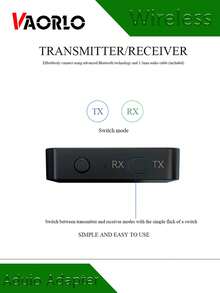 Portable BT 5.0 Wireless Adio Adapter Transmitter Receiver 2 In 1 3.5MM AUX RCA 3D Stereo For Wired Speaker Power Amplifier Car Kit TV Boxes PC Projector - Black - View 3