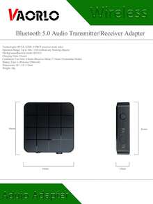 Portable BT 5.0 Wireless Adio Adapter Transmitter Receiver 2 In 1 3.5MM AUX RCA 3D Stereo For Wired Speaker Power Amplifier Car Kit TV Boxes PC Projector - Black - View 2