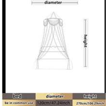 兒童公主床蚊帳,圓頂網狀窗簾蚊帳帶1個入口,裝飾兒童床鋪或嬰兒搖籃,白色 - 白色 - 查看 7