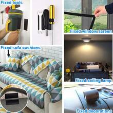 10 bộ ( 20 cái ) Hook và vòng Ruy băng Với Keo dán Trở lại , Sức mạnh Dính Dây buộc Lắp đặt Ruy băng Nhiệm vụ nặng nề Đối với Phòng học Nhà  Văn phòng Sử dụng Tấm thảm Sofa Đi văng Thảm Nệm - màu đen - Xem 3