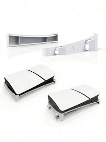 Ps5 Slim Game Console Vertical Stand For Digital & Disc Version, With Storage Drawer And Dual Cooling Fans - White - View 4