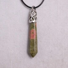 1入組50*10mm天然寶石水晶項鍊PU皮繩情侶禮物吉祥石項鍊六角柱長吊墜項鍊男女珠寶項鍊代理批發 - 天然石 - 查看 22