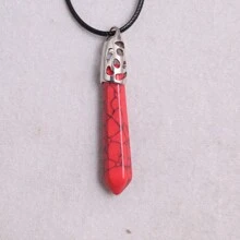 1入組50*10mm天然寶石水晶項鍊PU皮繩情侶禮物吉祥石項鍊六角柱長吊墜項鍊男女珠寶項鍊代理批發 - 天然石 - 查看 35