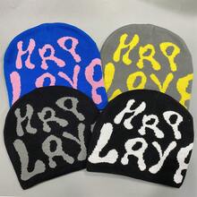 1 chiếc mũ len dệt kim Jacquard cá nhân hóa phong cách Y2K, Unisex, thích hợp cho trang phục thường ngày, thể thao ngoài trời, quà tặng ngày lễ - A - Xem 1