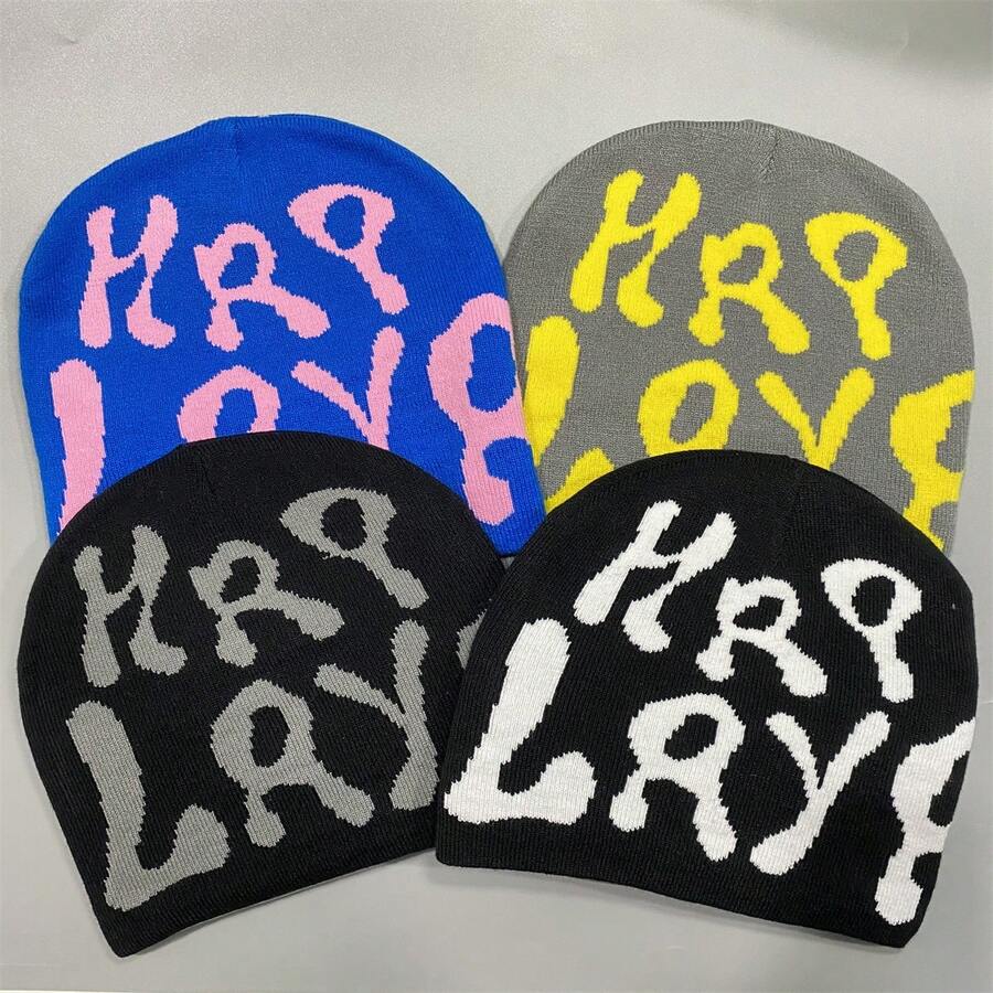 1 chiếc mũ len dệt kim Jacquard cá nhân hóa phong cách Y2K, Unisex, thích hợp cho trang phục thường ngày, thể thao ngoài trời, quà tặng ngày lễ - A - Xem 1