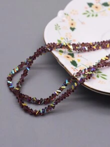 4mm 130 buc. Mărgele de cristal transparente triunghiulare Mărgele de sticlă de cristal de culoare strălucitoare Mărgele libere pentru realizarea de bijuterii, colier de cercei DIY
