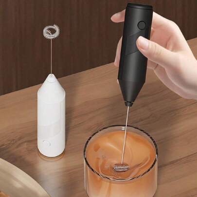 Electric Milk Frother, Handheld Milk Frother, Mini Milk Frother, Coffee Stirrer, Stainless Steel Drink Mixer, Suitable For Coffee, Latte, Cappuccino, Matcha, Hot Chocolate, Portable Milk Frother, Cordless Electric Milk Frother, Essential For Back To School
