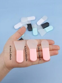 RANCAI 3pcs Travel Portable Mini Mask Brush Set Beauty Skincare Silicone Mask Brush Set Mud Mask Brush Facial Application Beauty Tool Makeup Brush - Multicolor - View 5
