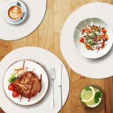 1pc Round Braided Placemats, Table Mats For Dining Tables, Woven Washable Non-Slip Place Mats For Decoration Picnic Blanket - Multicolor - View 3