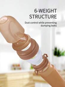 KUNT 1pc 40ml Baby Silicone Squeeze Feeding Bottle With Spoon For Rice Cereal Food - Brown - View 3