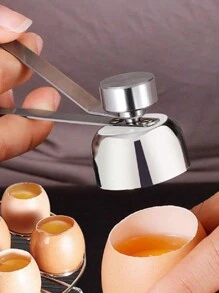 1pc Stainless Steel Eggshell Cutter, Silver Egg Topper For Kitchen