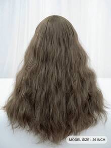 1 miếng Sợi tổng hợp Chống nóng Tóc xoăn Tóc mái Tóc giả Nâu 26 Inch Dệt Hằng ngày Tự nhiên Thực tế Tóc giả - Nhiều màu - Xem 5