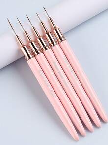 5Pcs Nail Art Liner Brushes Set Elongated Lines Striping Drawing UV Gel Painting Nail Design Pen Professional Manicure Tool - Multicolor - View 2