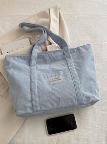 Bolso de mano grande de pana de unicolor simple, útiles escolares, bolsa escolar, vuelta al colegio, bolso escolar grande, gran capacidad, portátil, adecuado para adolescentes, mujeres, estudiantes universitarios, niños y hombres, principiantes y trabajadores de cuello blanco, perfecto para volver al colegio, primer día de escuela, universidad, trabajo, negocios, ir y venir, al aire libre, viajes, oficina, nueva bolsa de mujer para otoño e invierno, mejor bolso de otoño
