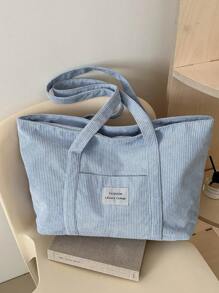 Bolso de mano grande de pana de unicolor simple, útiles escolares, bolsa escolar, vuelta al colegio, bolso escolar grande, gran capacidad, portátil, adecuado para adolescentes, mujeres, estudiantes universitarios, niños y hombres, principiantes y trabajadores de cuello blanco, perfecto para volver al colegio, primer día de escuela, universidad, trabajo, negocios, ir y venir, al aire libre, viajes, oficina, nueva bolsa de mujer para otoño e invierno, mejor bolso de otoño