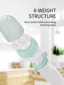 KUNT 1pc 40ml Baby Silicone Squeeze Feeding Bottle With Spoon For Rice Cereal Food - Green - View 3