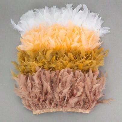 1Meters 10-15cm Artificial Turkey Feathers Trim Ribbon Sewing Clothes Handwork Black White Set Feathers Party Wedding Plumas Crafts DIY Decoration