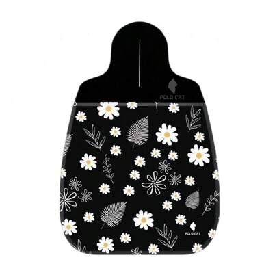 Lixeira Lixinho de Carro Floral Fundo Preto Folhas Pétalas Coloridos