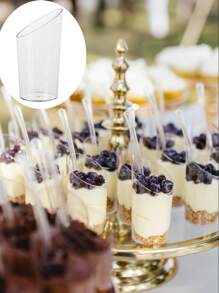 Conjunto De 10 Herramientas De Decoración De Postres - Copa De Postre De Boca Sesgada Transparente, Copa De Mousse, Copa De Plástico, Reutilizable Para Decoración De Postres, Mousse, Fiestas De Cumpleaños, Bodas, Festivales Y Otros Eventos - transparente - Ver 7