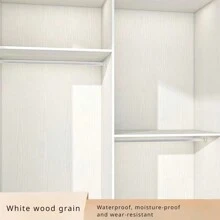 加厚实心彩色木纹自粘墙纸橱柜餐桌衣柜家具翻新装饰贴纸防水防潮耐磨耐高温背面带胶可移除不留胶即撕即装 - 白色 - 查看 8