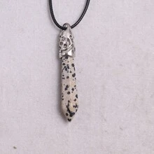 1入組50*10mm天然寶石水晶項鍊PU皮繩情侶禮物吉祥石項鍊六角柱長吊墜項鍊男女珠寶項鍊代理批發 - 天然石 - 查看 23