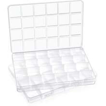 1pc 24-compartment Clear Fixed Jewelry Partitions Pp Storage Box, For Packaging, Organizing And Storing Fishing Gear, Beads, Nail Art Rhinestones & Painting Accessories
