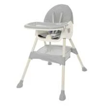 Silla Alta Periquera Bebe Mecedora 3 En 1 Ajustable Plegable - Gris Claro - Ver 1