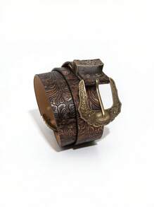 1 件女士复古扣时尚百搭腰带波西米亚风万圣节夏季、学校秋季、秋季、万圣节 - 銅色 - 查看 6