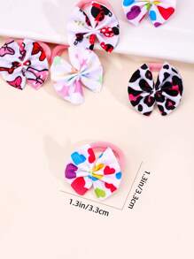 10入組心形星形圖案寵物頭飾,含橡皮筋狗狗蝴蝶結,可愛小狗約克夏犬毛髮美容造型打結,寵物頭髮配件,寵物用品 - 彩色 - 查看 5