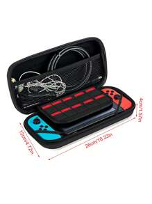 Switch 收纳袋保护套，便携式 Eva 硬壳，兼容 Switch 配件 - 黑色 - 查看 6