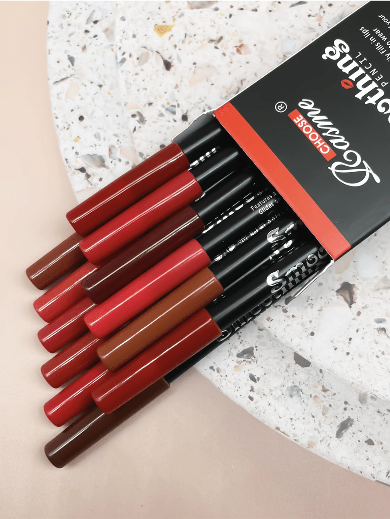 12pcs Velvet Matte Lip Liner Pencils, Smooth & High Pigment Lip Makeup Pencils - 彩色 - 查看 1