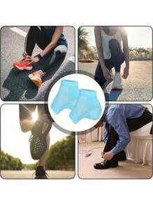 1 Par De Calcetines Sin Dedos Con Gel Hidratante - Gris - Ver 2