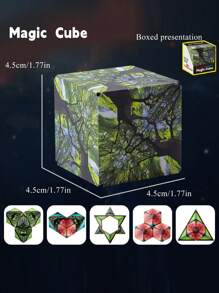 1 件 3D 几何魔方玩具：磁性可变换成多种形状、压力拼图、无限思考、缓解烦躁、磁性积木、磁性游戏、磁性玩具 - 百變魔術方 - 查看 13