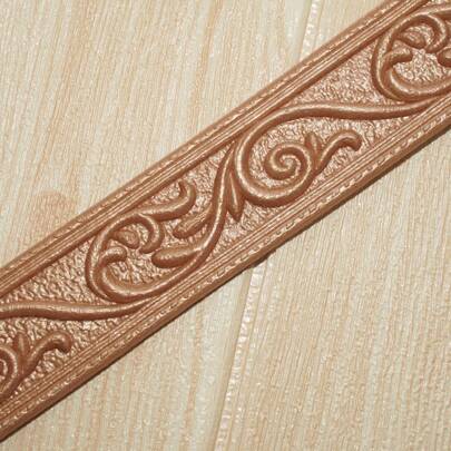 1 Roll Of 2.2m 3D Plastic Self-Adhesive Embossed Decor, XPE Material, Floral Carved, Elegant & Simple, Shock-Proof, Waterproof, Home Decoration, Remodeling, Tile Grout, Door & Window Frames, TV Backdrops, Skirting Boards, Stickers, Wall Decal, Vinyl Decal For Home Decorations, Spring Decoration Items Refresh Your Home, Rama Decoration Stickers