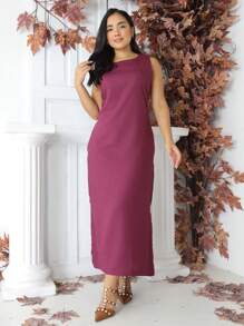 Women Dresses - Burgundy - View 3