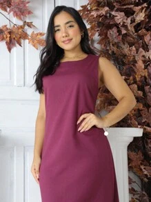 Women Dresses - Burgundy - View 6