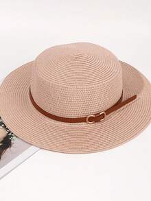 1 Miếng Đầu phẳng Phong cách Pháp Khóa Mũ rơm , Thích hợp Cho mùa hè Chống nắng , bờ biển Kỳ nghỉ Boho - Nhiều màu - Xem 9