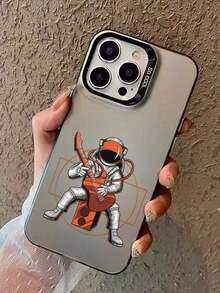 1 Miếng iphone11 12 13 15promax Trong suốt Đen Imd Ốp lưng & bao da điện thoại Với Đàn ghi ta & Hoa văn phi hành gia - Nhiều màu - Xem 4