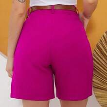 Women Shorts - 玫瑰紅 - 查看 2