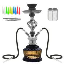 Hookah Set With Everything 2 Hose 16" Premium Hookah Shisha Set - Black - View 1