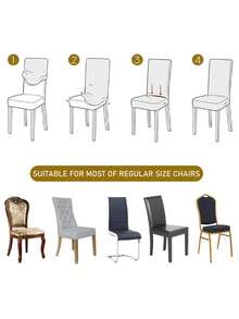 1 cái/2 cái Hiện đại Cổ điển In Bao ghế , Co giãn Polyester Slipcover Đối với Ăn uống Phòng , Chống bụi - màu xám tím - Xem 6