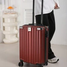 3入組行李箱，包括20英寸登機箱，托運箱，男士化妝包，高端感覺，大容量行李箱，適用於旅行，學校，假期，蜜月，留學，女士，男孩，女孩，學生，是禮物的理想選擇 - 酒紅色 - 查看 2